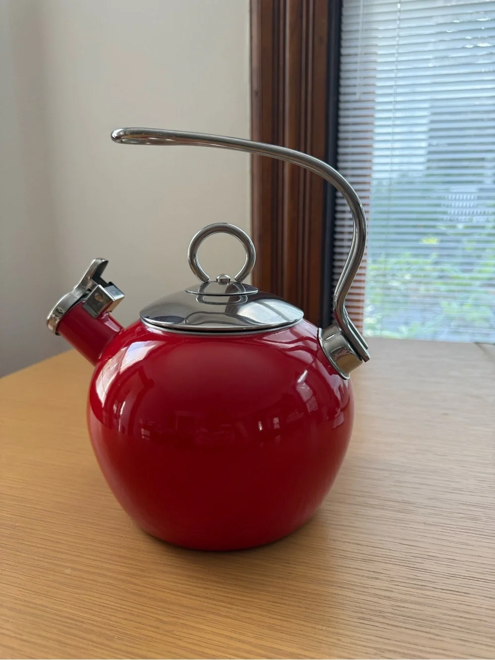 Classic Red Porcelain Enameled Kettle